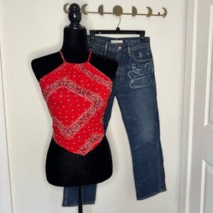 Red Bandana Halter Top NWT